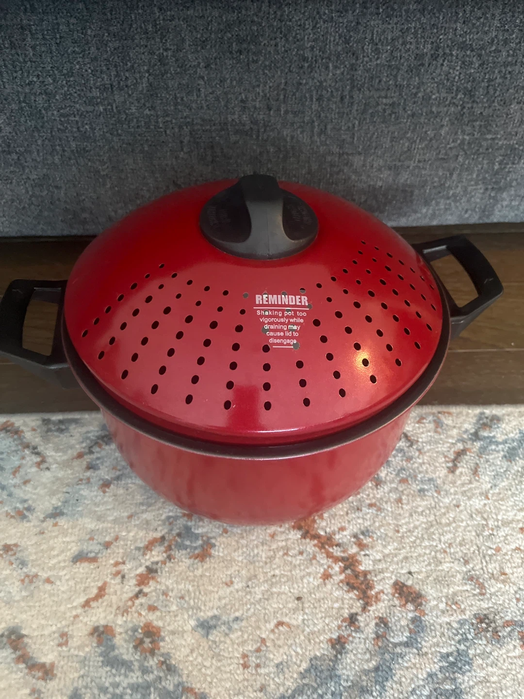 Red Pasta Pot with Strainer Lid - photo 2