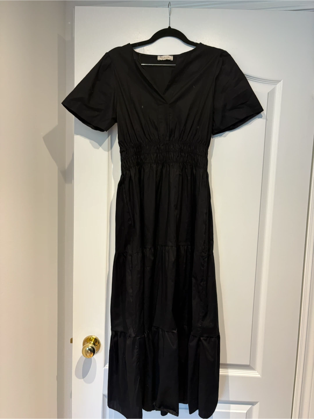 Black tiered maxi dress size small