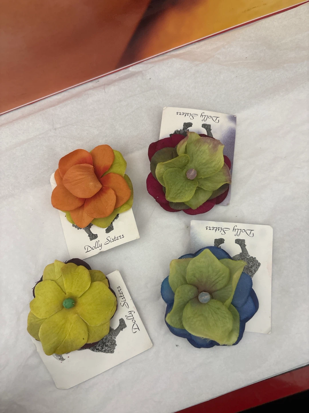 Dolly Sisters Handmade Flower Hair Clips (Set of 4)