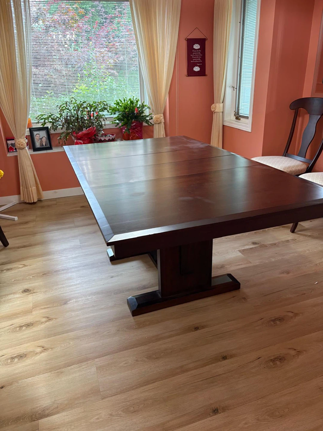Extendable Dining Table - Dark Wood Finish