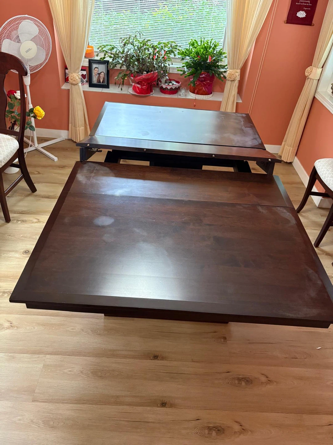 Extendable Dining Table - Dark Wood Finish - photo 2