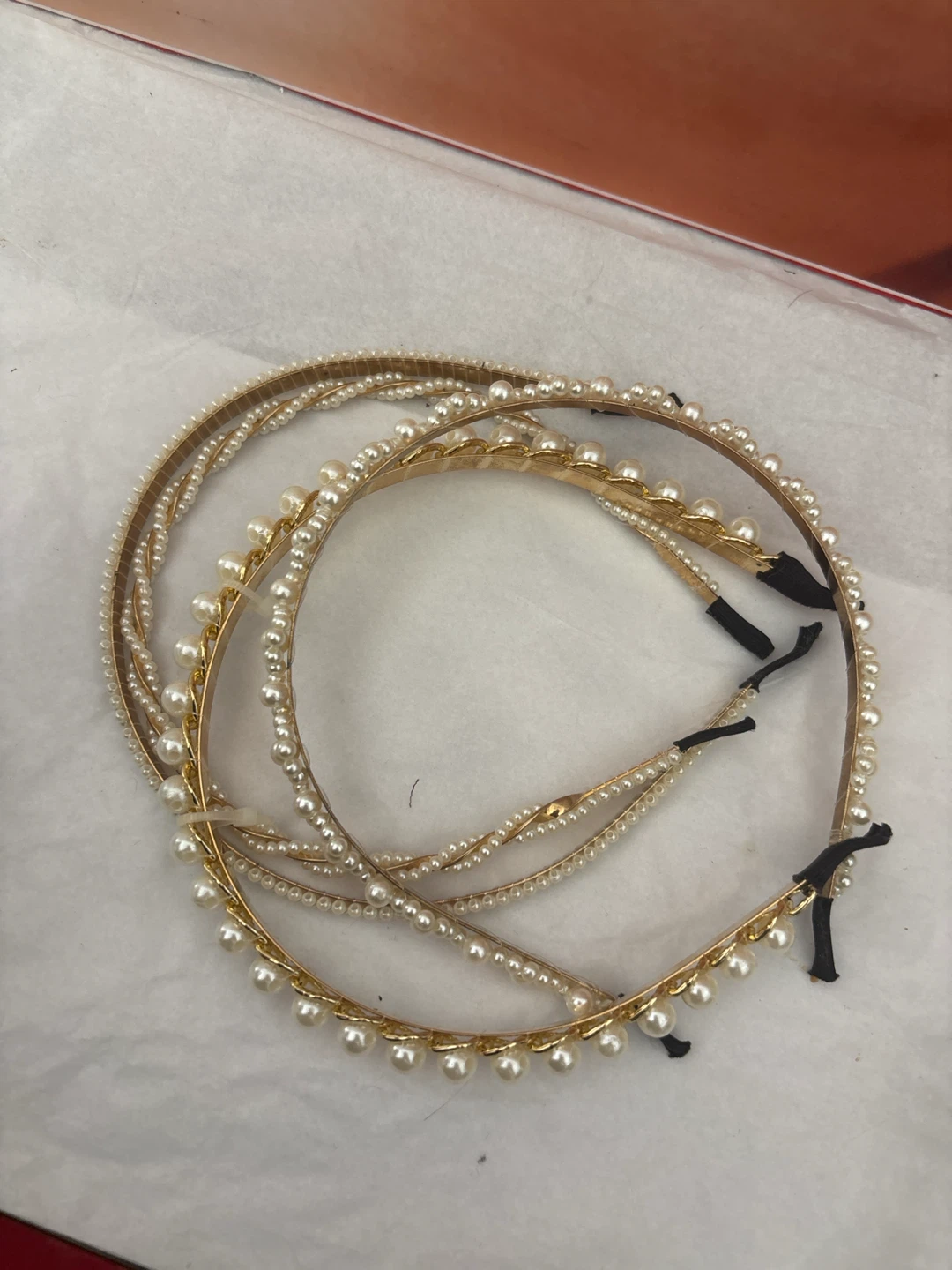 Set of 4 Pearl Headbands - photo 2