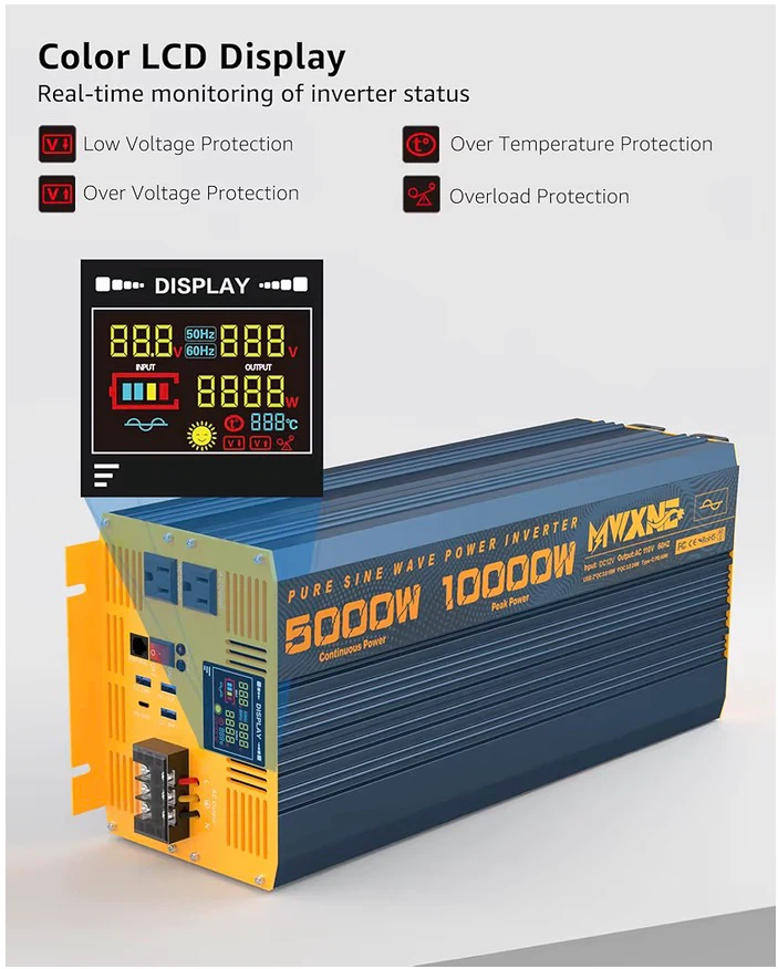 5000W 12V Pure Sine Wave Power Inverter - photo 3