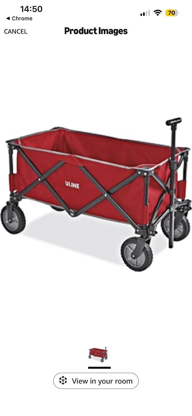 Uline Foldable Utility Wagon Red