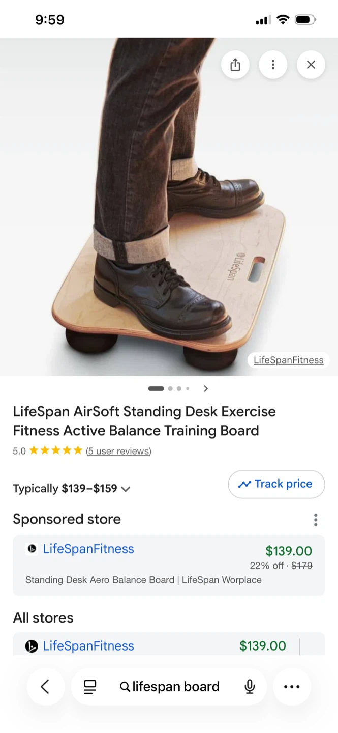 LifeSpan AirSoft Standing Desk Balance Board