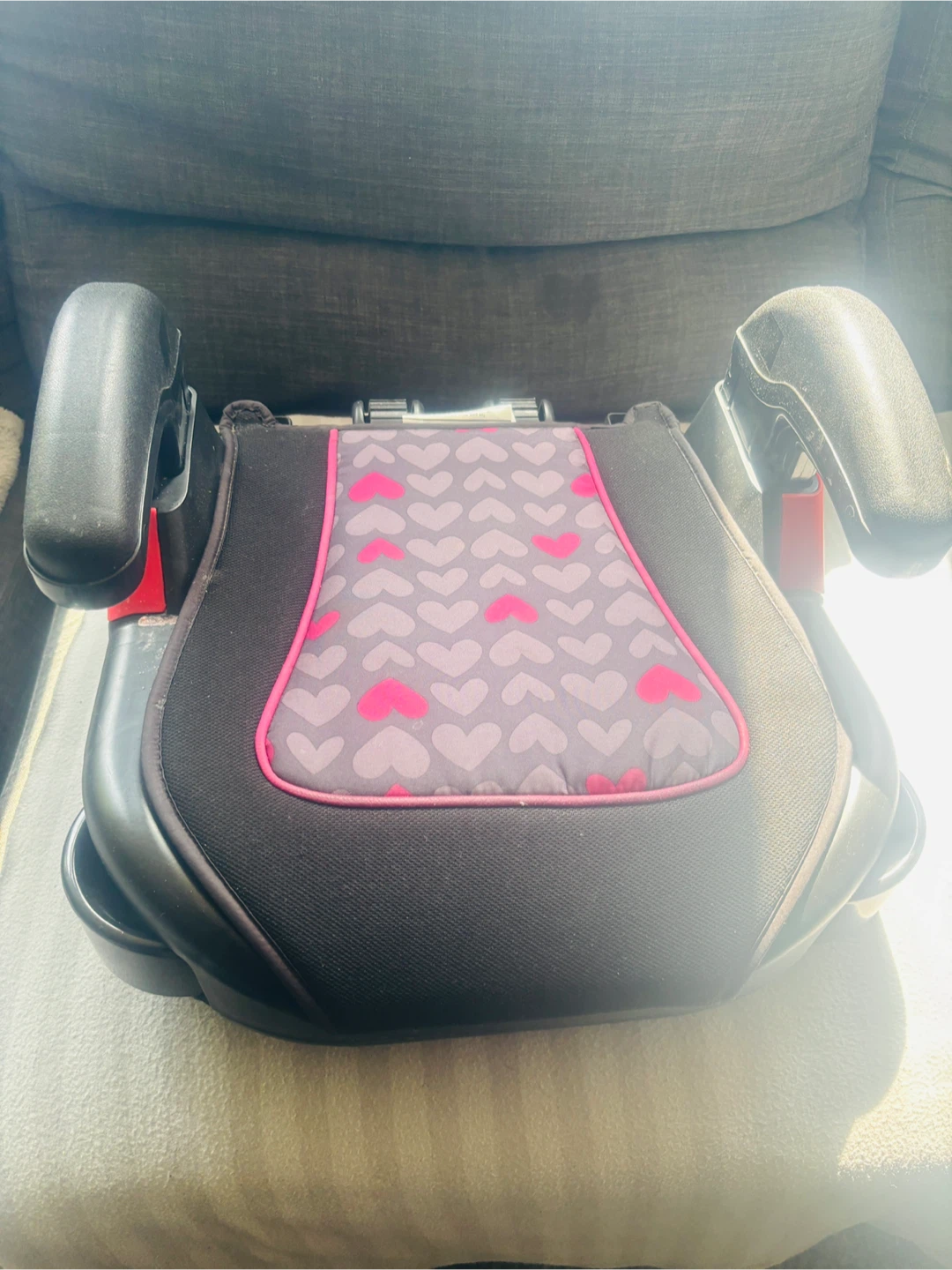 Child Booster Seat - Pink Hearts Pattern