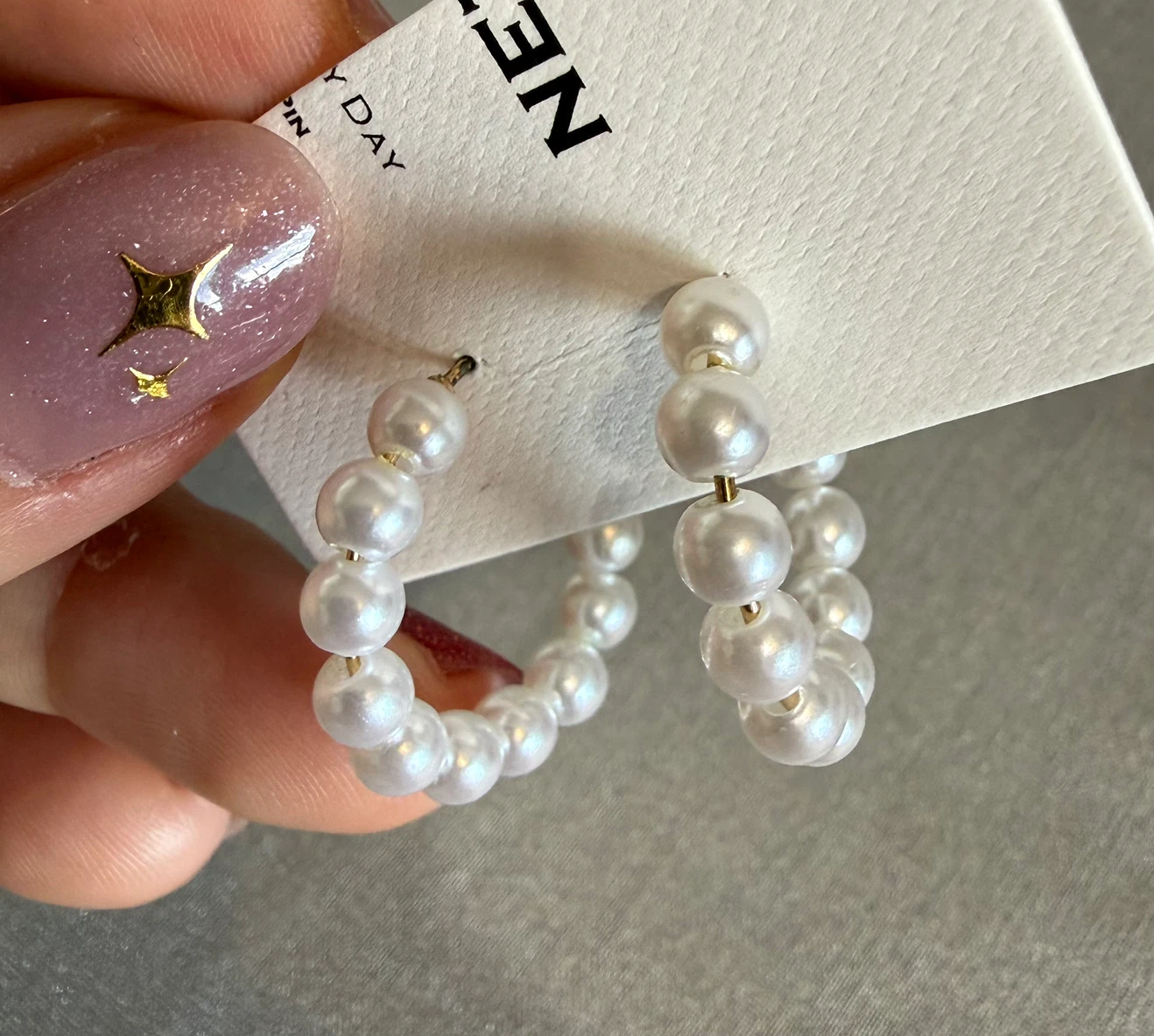 Pearl Hoop Earrings - photo 2