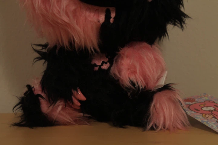 Pink and Black Fuzzy Gloomybear Plush w/ Tag - photo 2