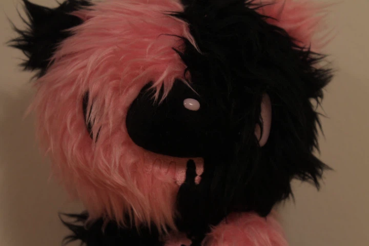 Pink and Black Fuzzy Gloomybear Plush w/ Tag - photo 4