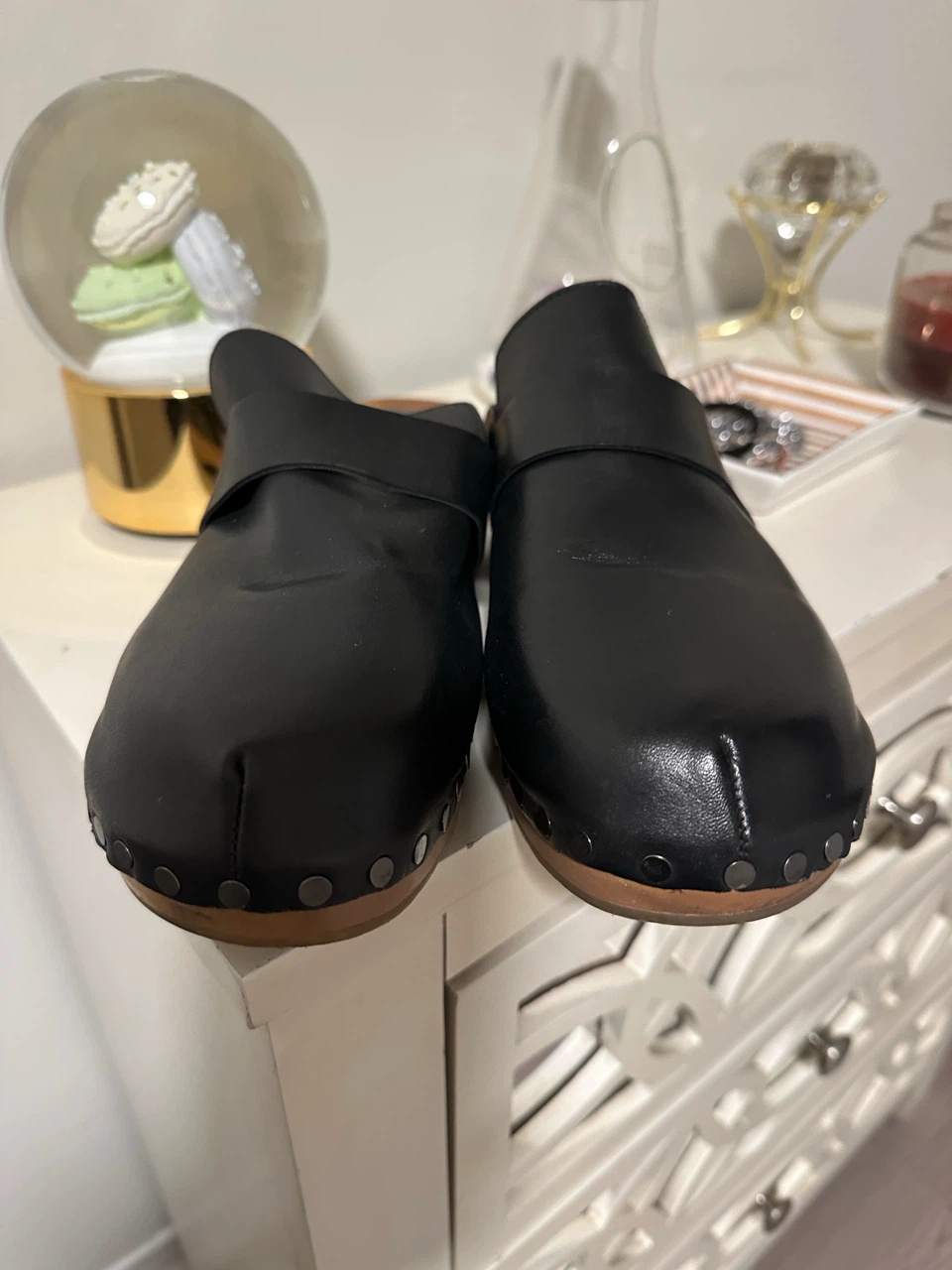 ZARA Black Leather Clogs Women's Shoes - photo 2
