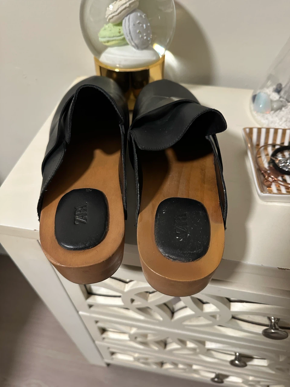 ZARA Black Leather Clogs Women's Shoes - photo 5