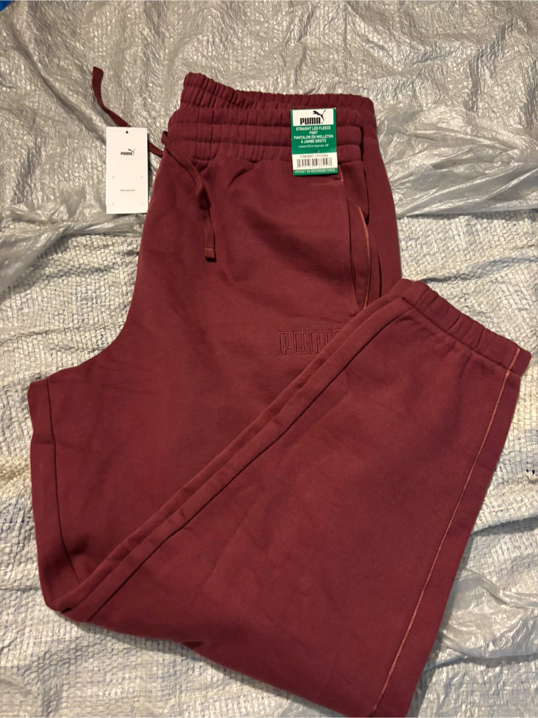 Puma Straight Leg Fleece Pants - Maroon XL
