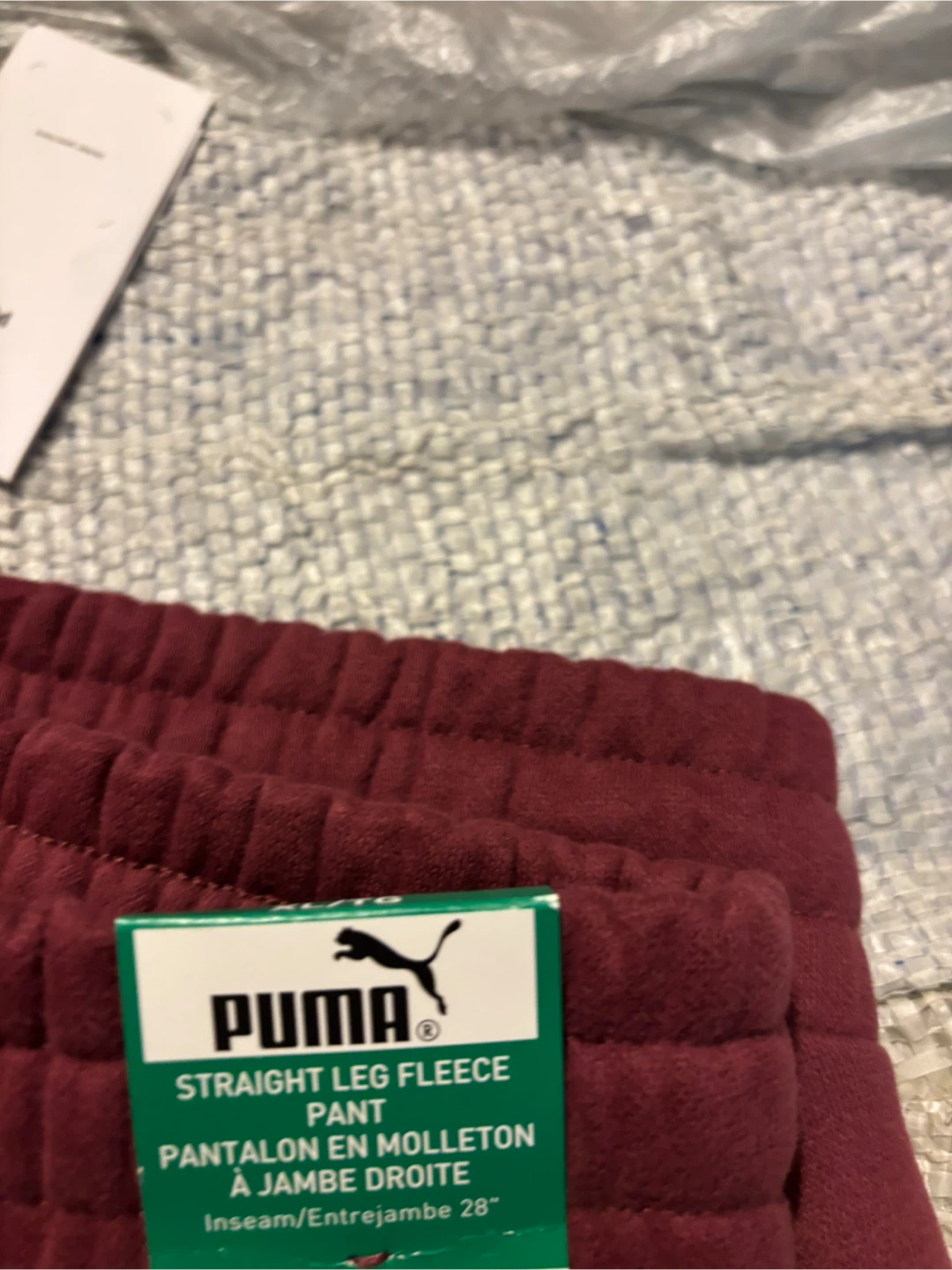 Puma Straight Leg Fleece Pants - Maroon XL - photo 2