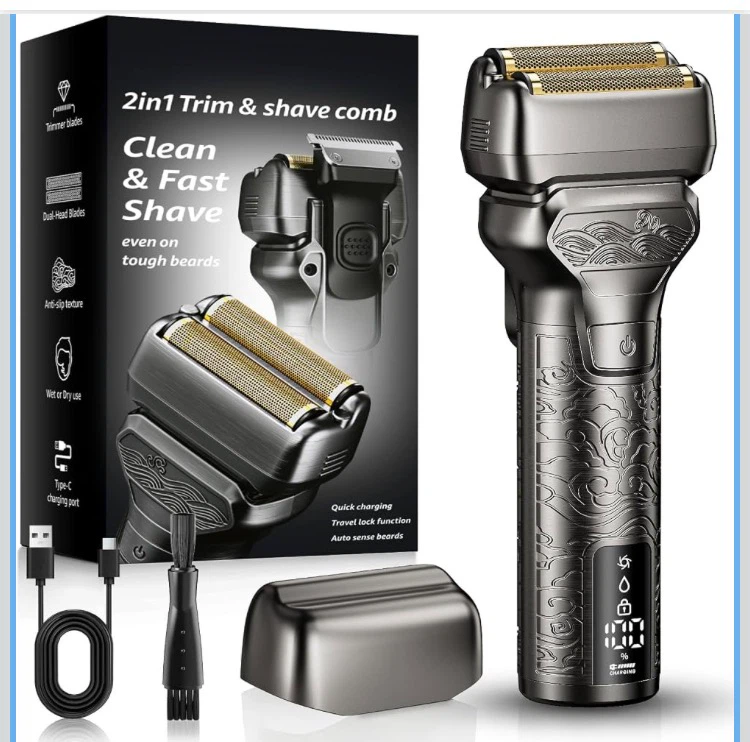 2-in-1 Trim & Shave Comb Electric Shaver