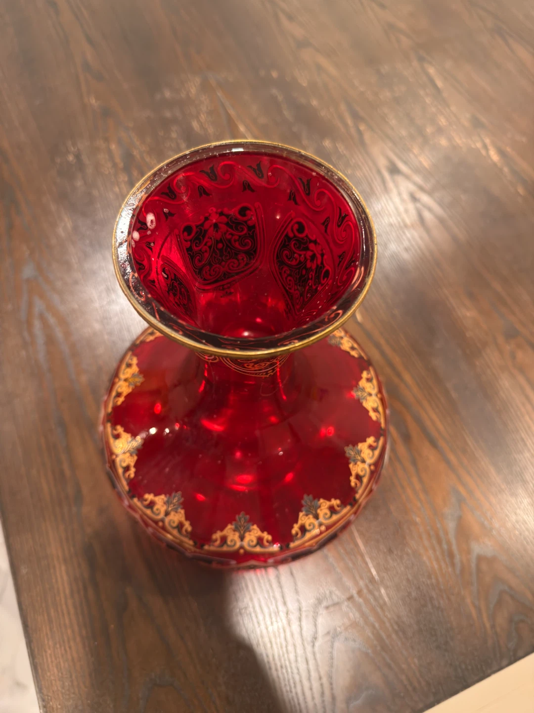 Red Decorative Glass Vase - photo 2
