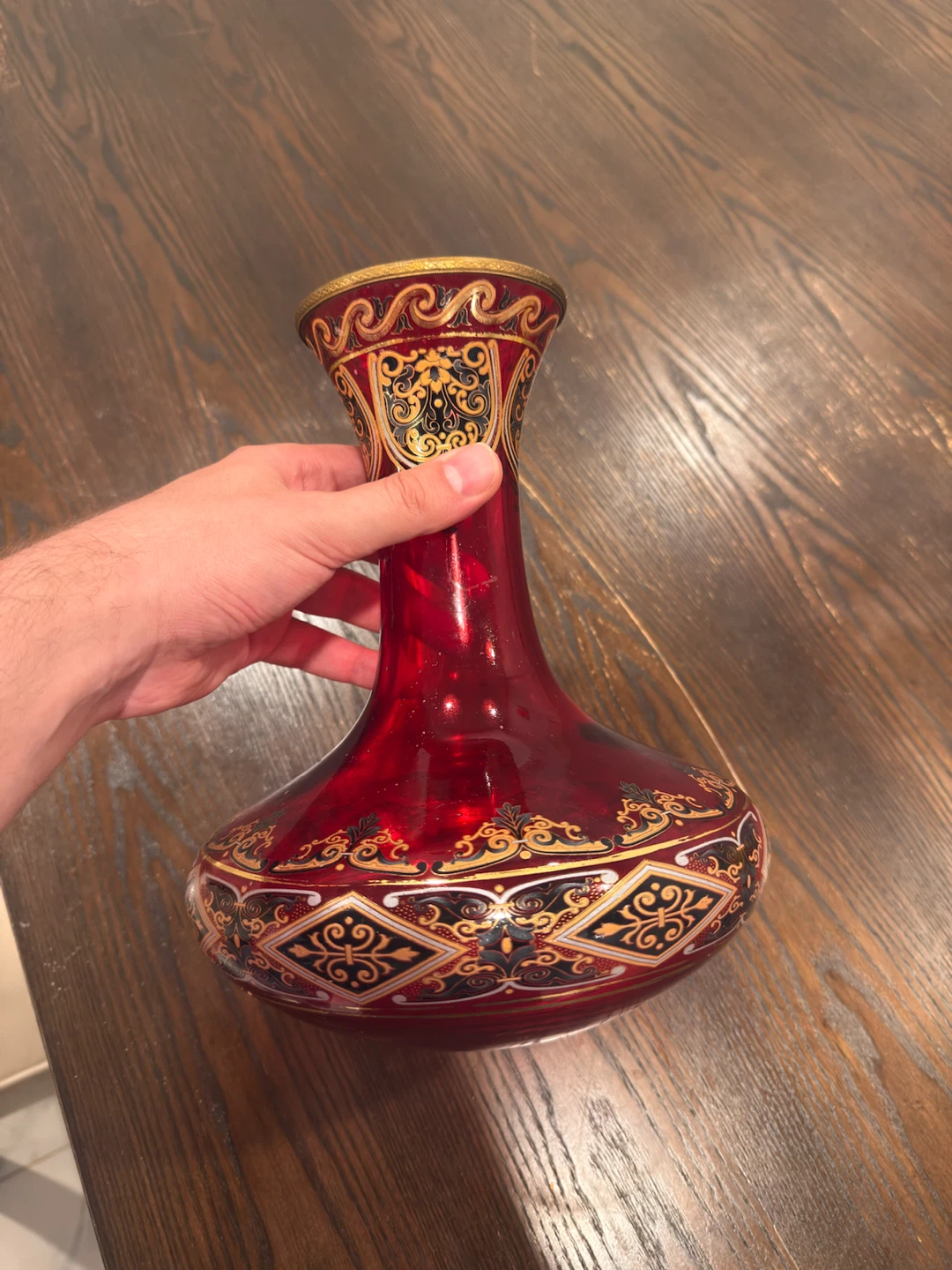 Red Decorative Glass Vase - photo 3