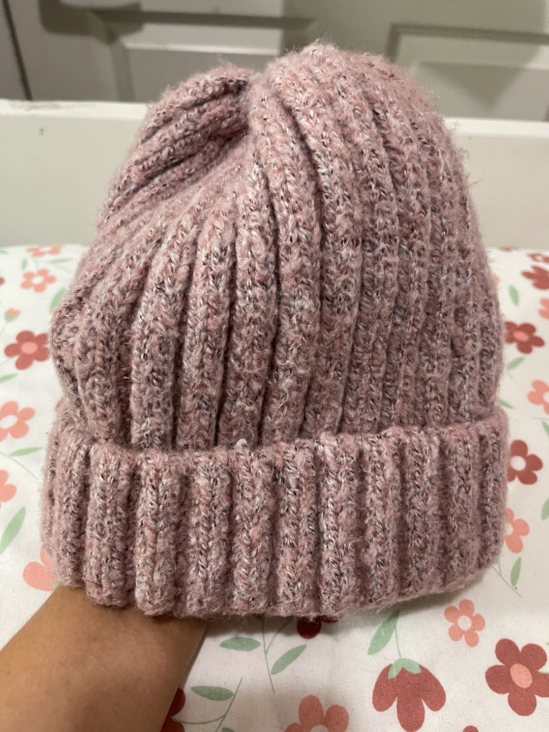 Pink Ribbed Knit Beanie - photo 2