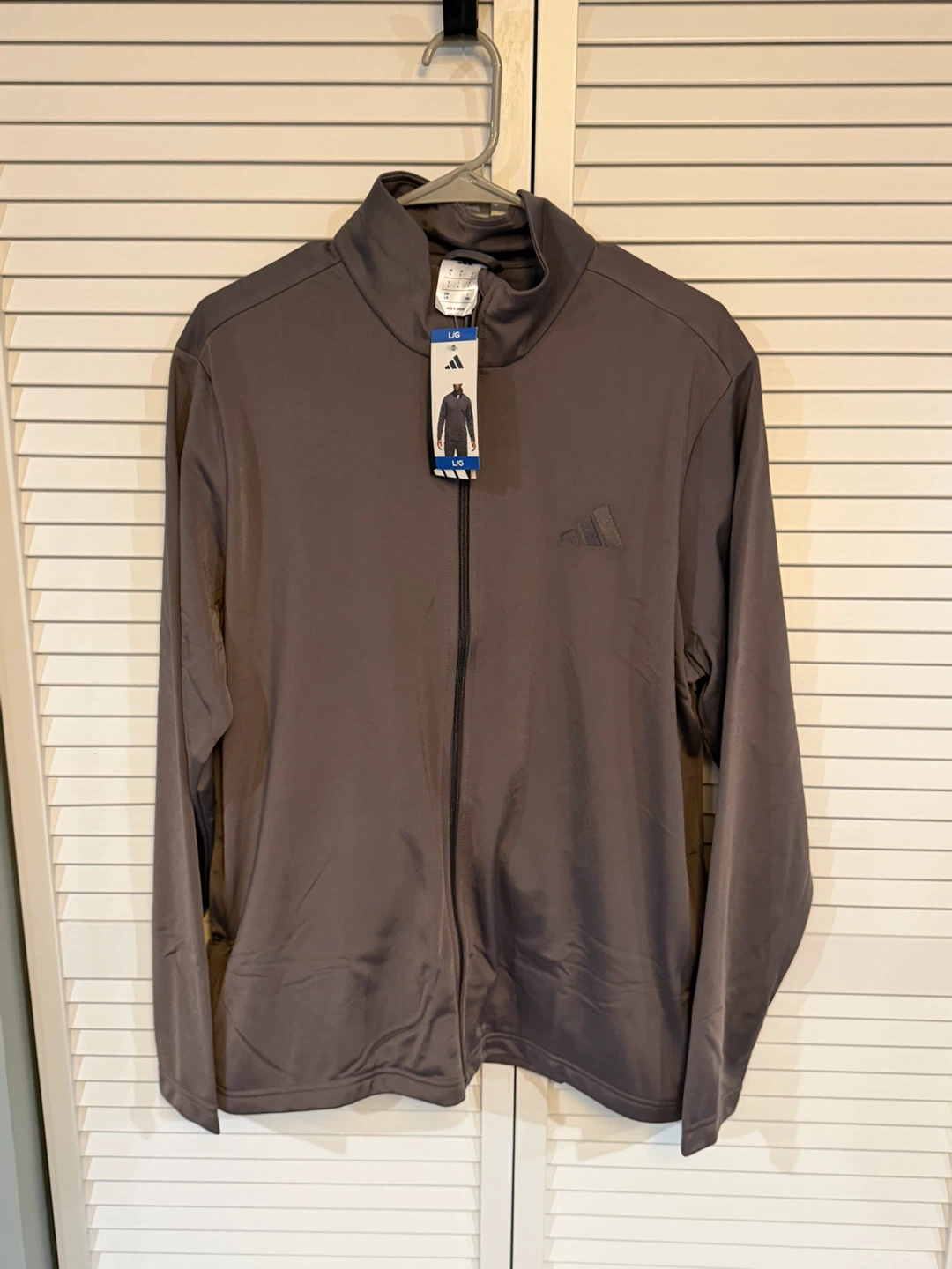 Adidas Men's Long Sleeve Track Jacket Gray Size L