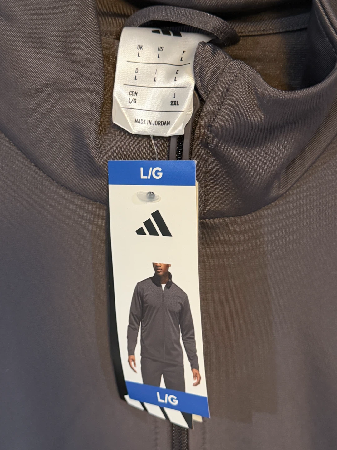 Adidas Men's Long Sleeve Track Jacket Gray Size L - photo 2