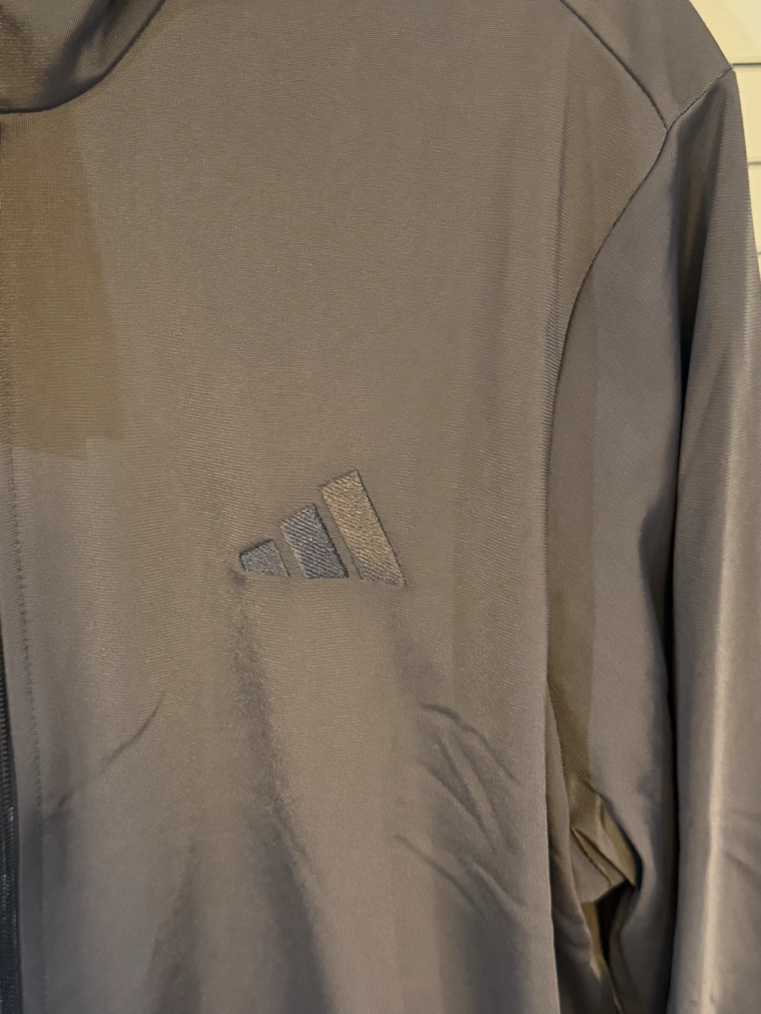 Adidas Men's Long Sleeve Track Jacket Gray Size L - photo 3