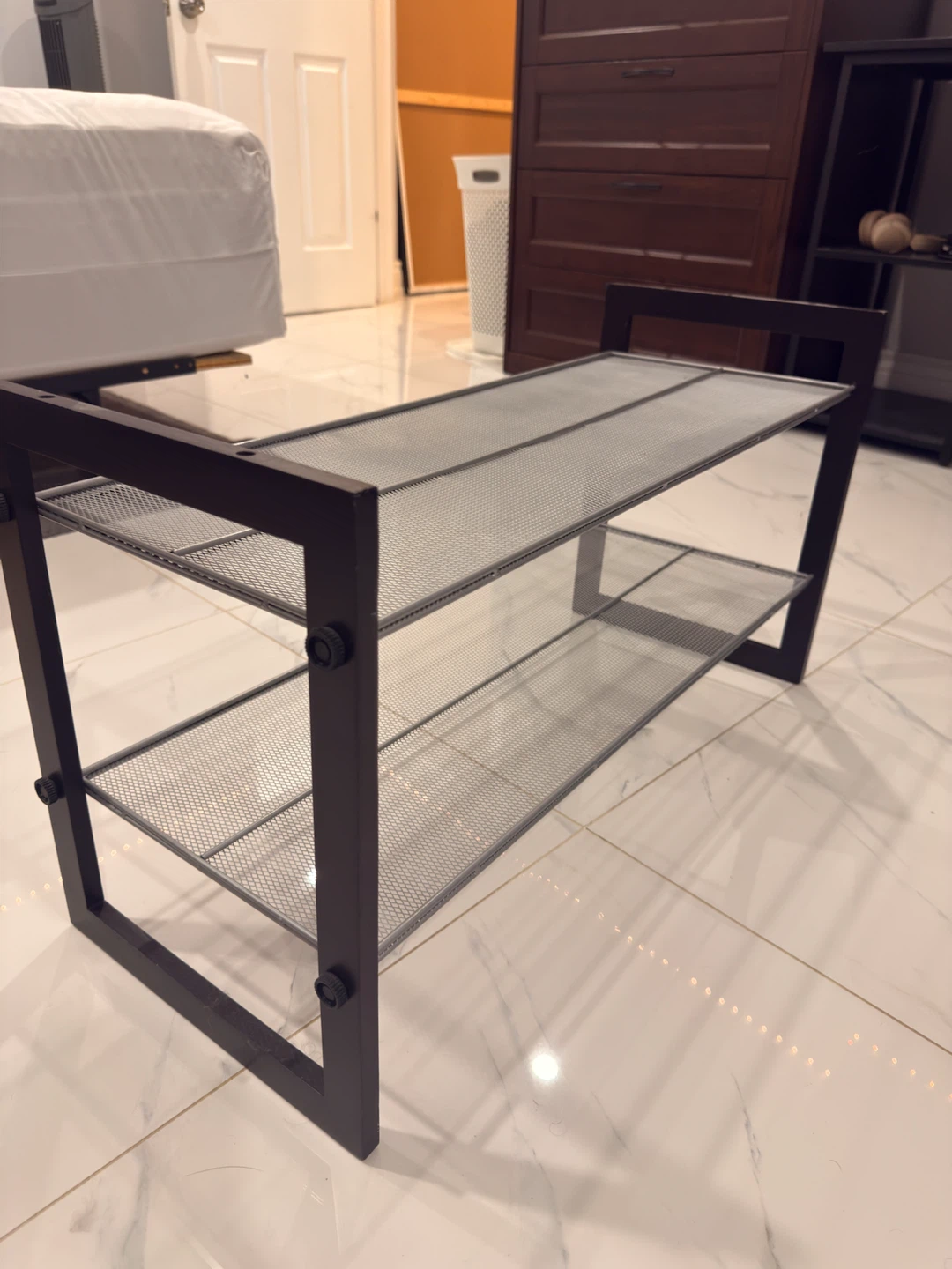 2-Tier Mesh Shoe Rack