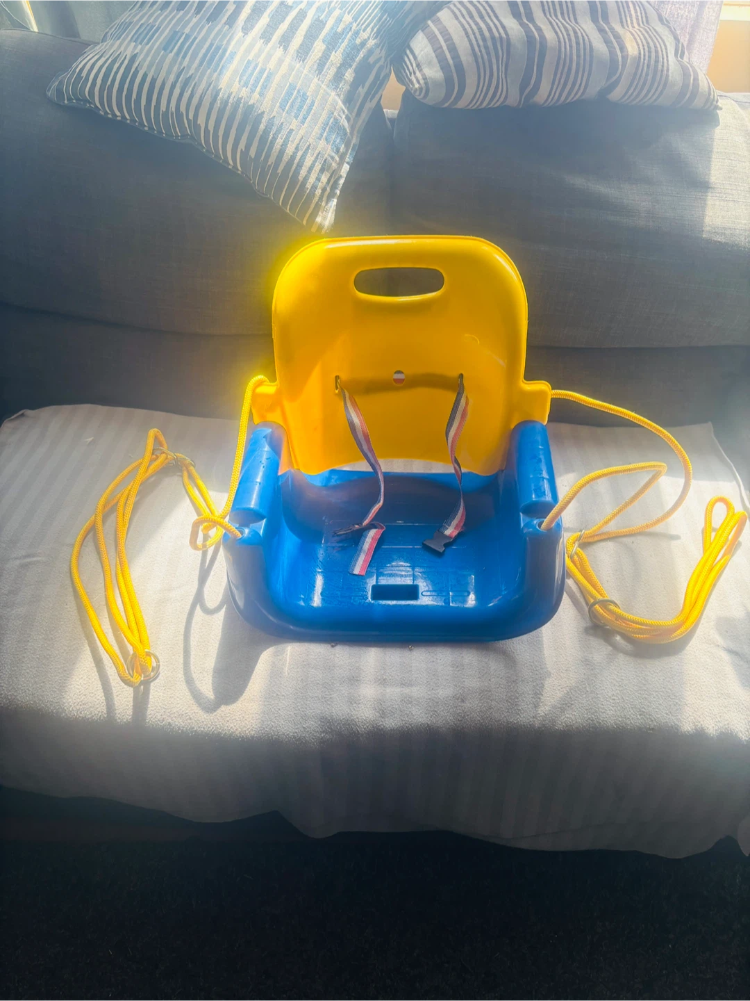 Blue and Yellow Baby Swing Seat