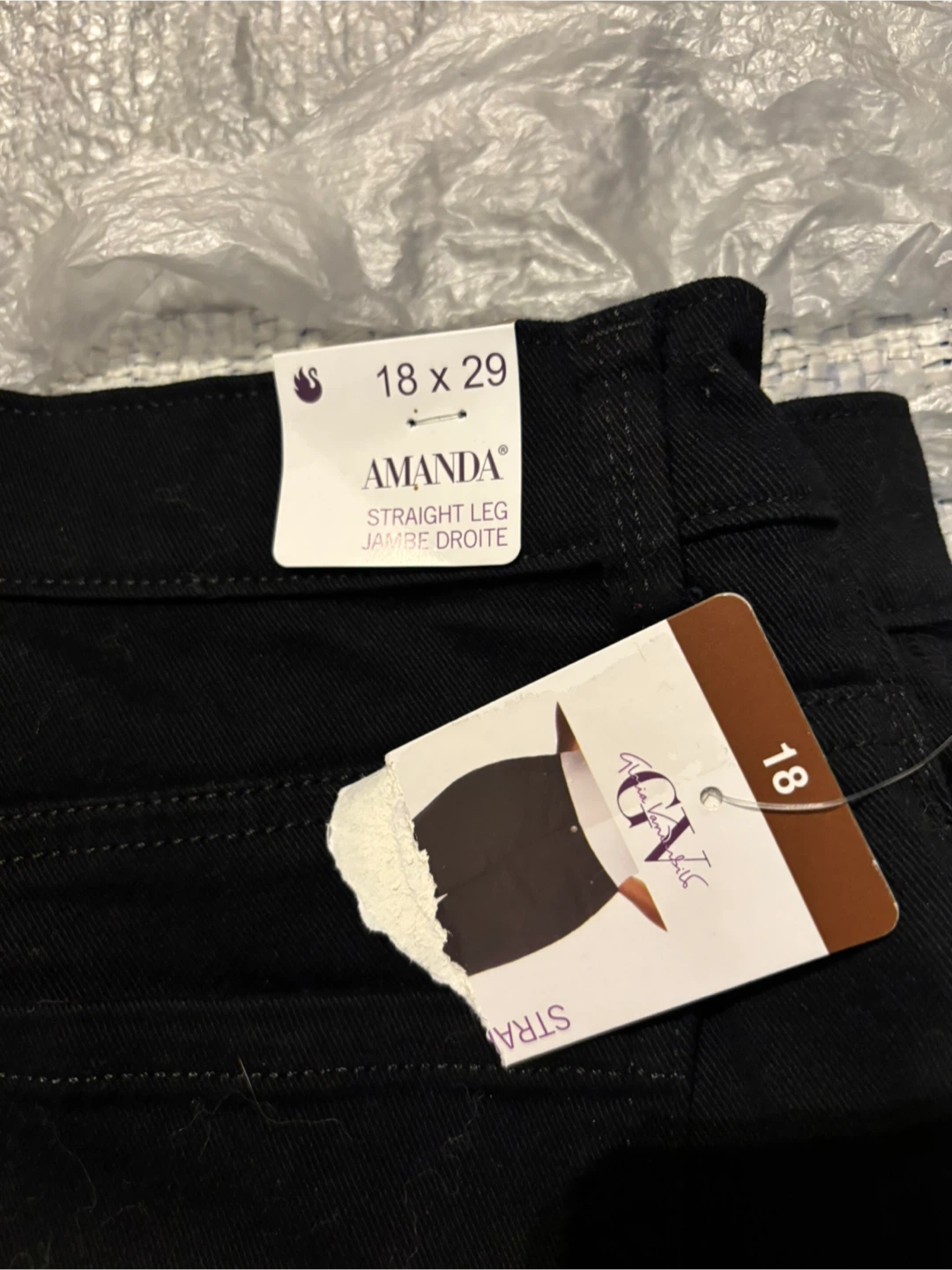 Amanda Straight Leg Jeans - Black - photo 2