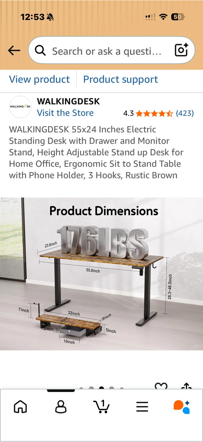 Adjustable standing desk with monitor stand - photo 3