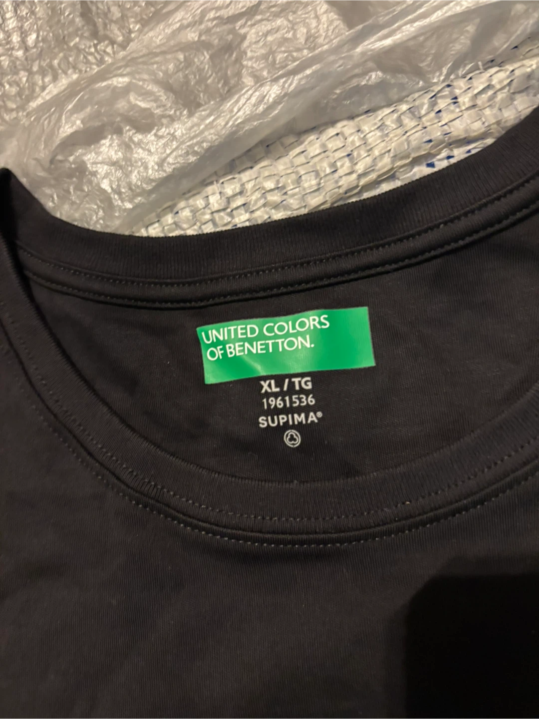 Ladies United Colors of Benetton Black Supima T-Shirt - XL/TG - photo 2