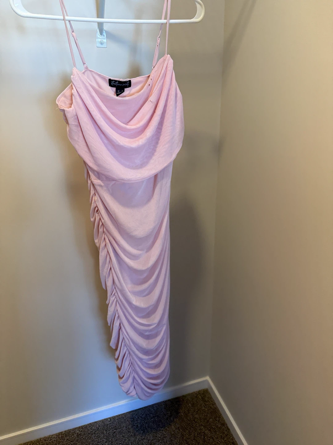Pink Ruched Cami Dress