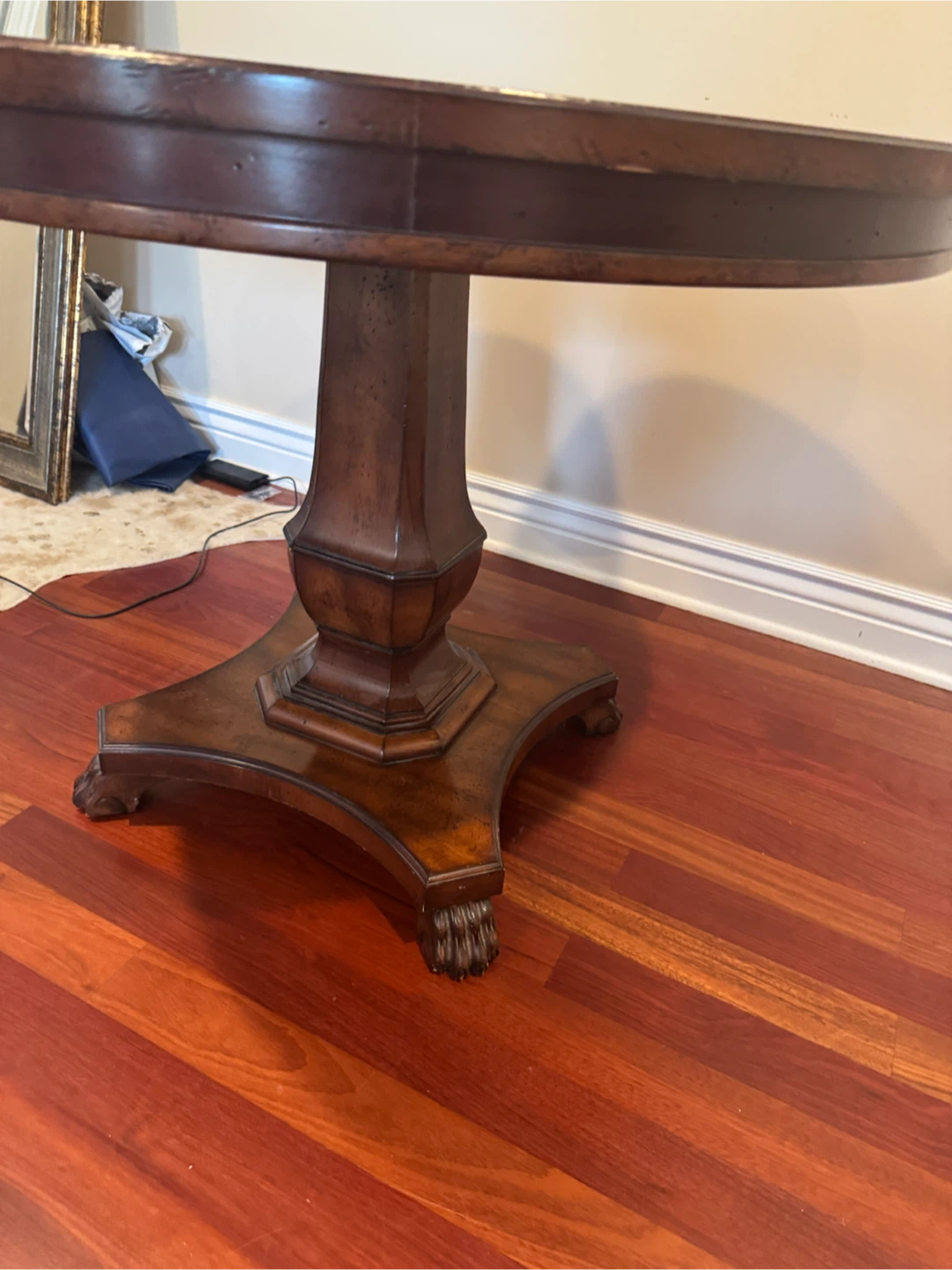 Round Pedestal Coffee Table with Black Granite Top - photo 4