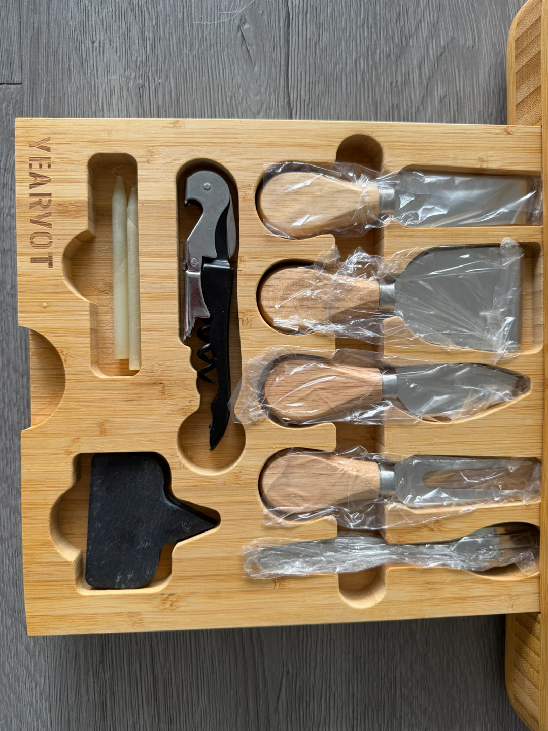 Yearvot Bamboo Cheese Board and Knife Set - photo 2