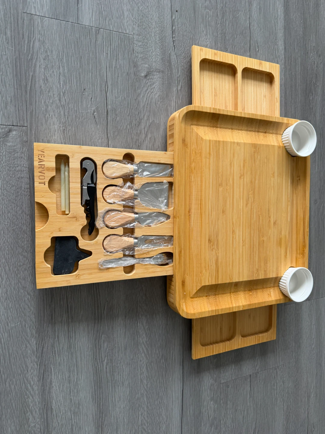 Yearvot Bamboo Cheese Board and Knife Set - photo 4