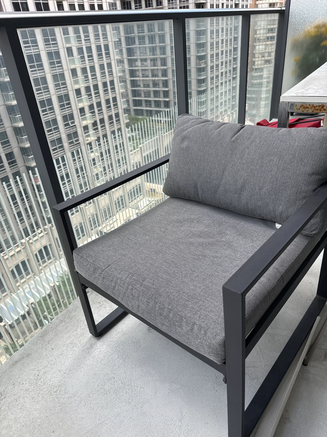 Two Grey Outdoor Chair with Cushions