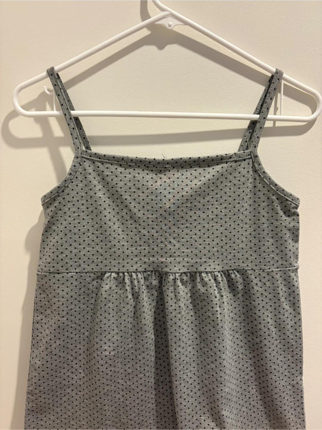 Grey polka dot tank top