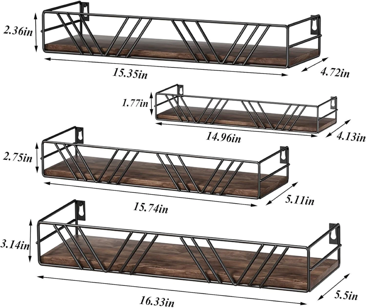 Amaoot Floating Shelves - Set of 4 - New - photo 2