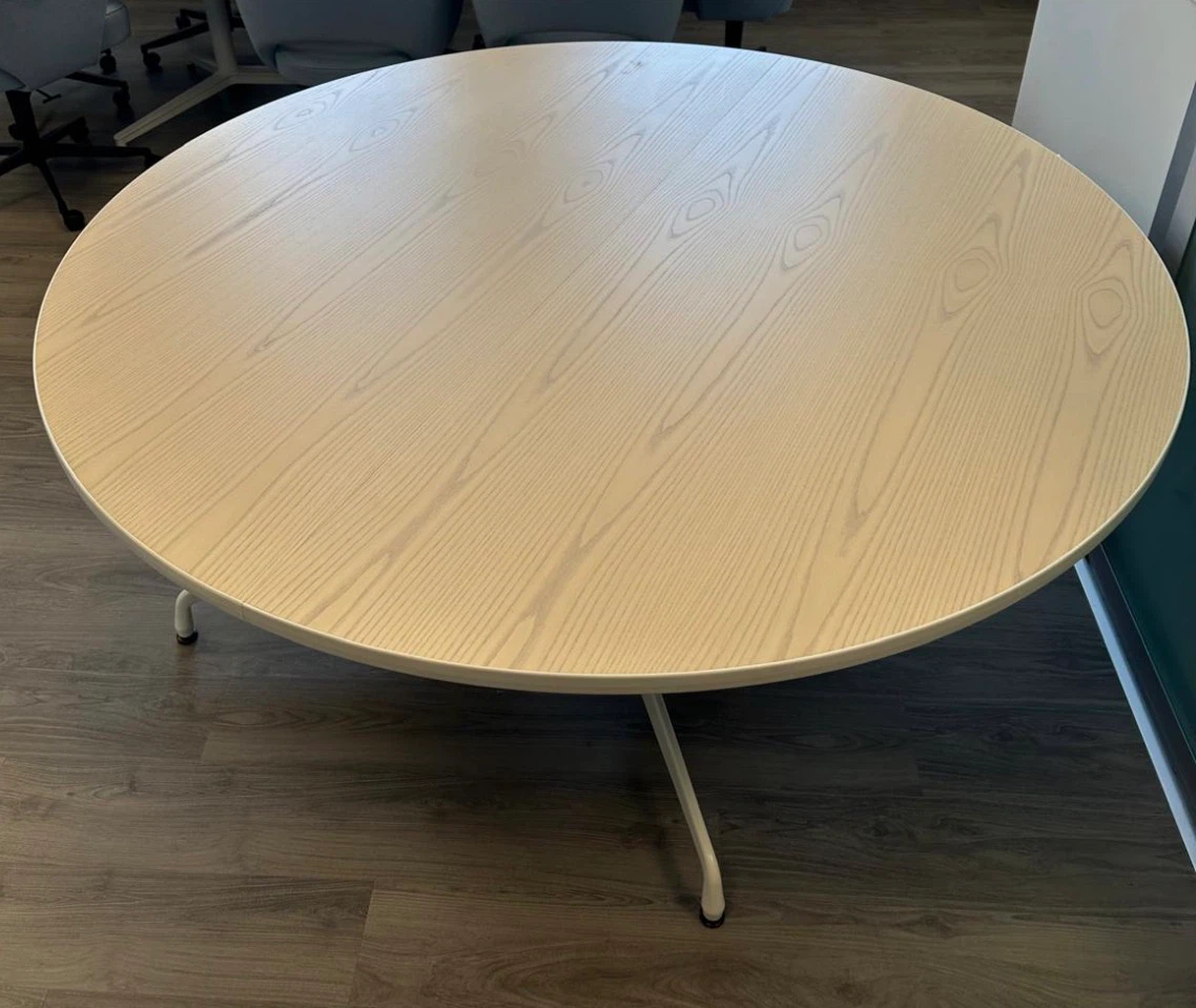 Round Wooden  Metal Table