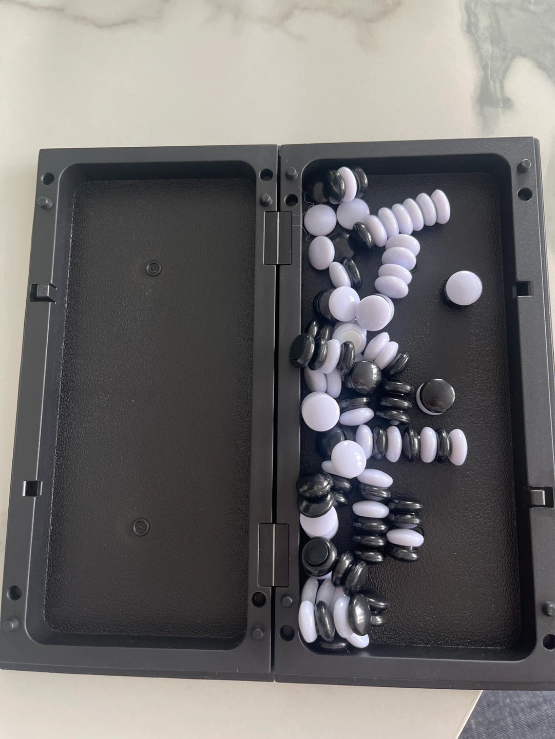 Portable Go Game Set with Black and White Stones