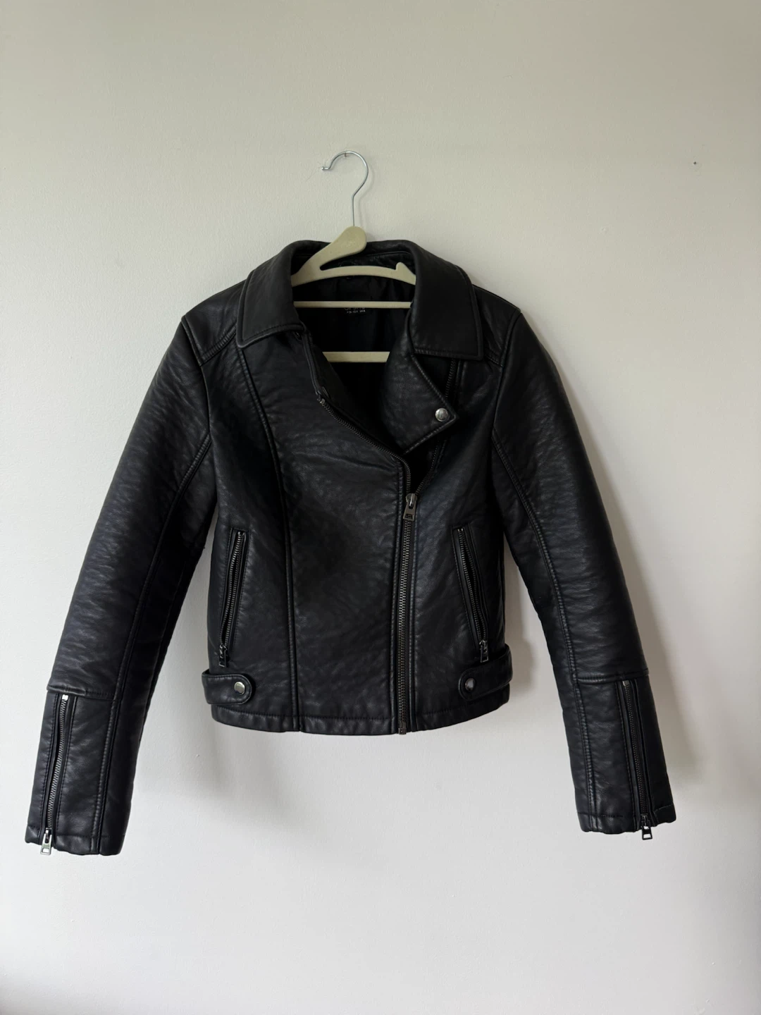 Black Faux Leather Moto Jacket
