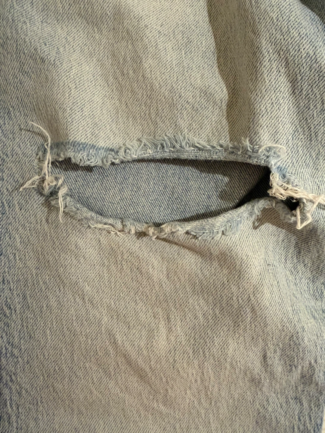 Light Wash Distressed Denim Jeans - photo 4