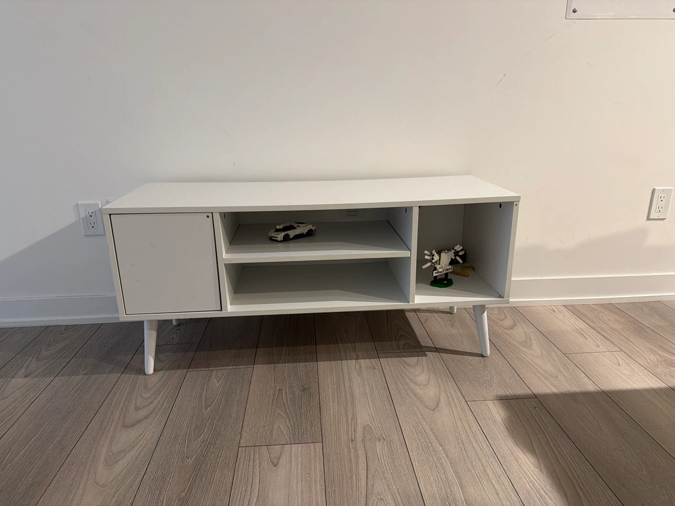 White TV Stand with Storage - photo 2
