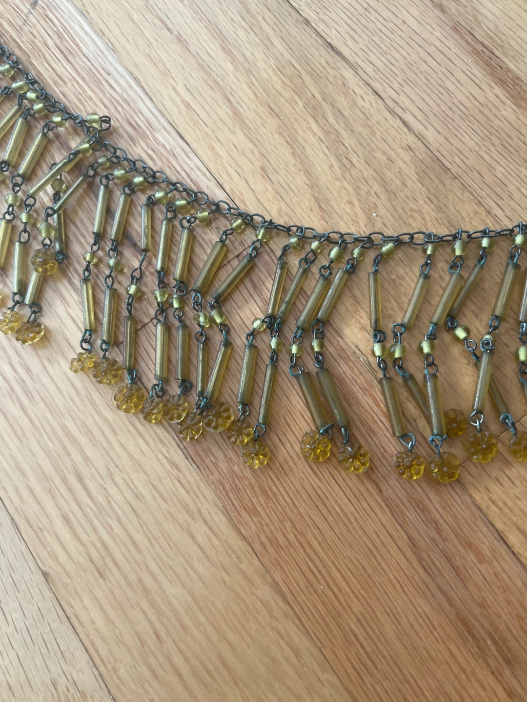 Vintage Beaded Chain for lamp shade  with Ribbon - photo 2