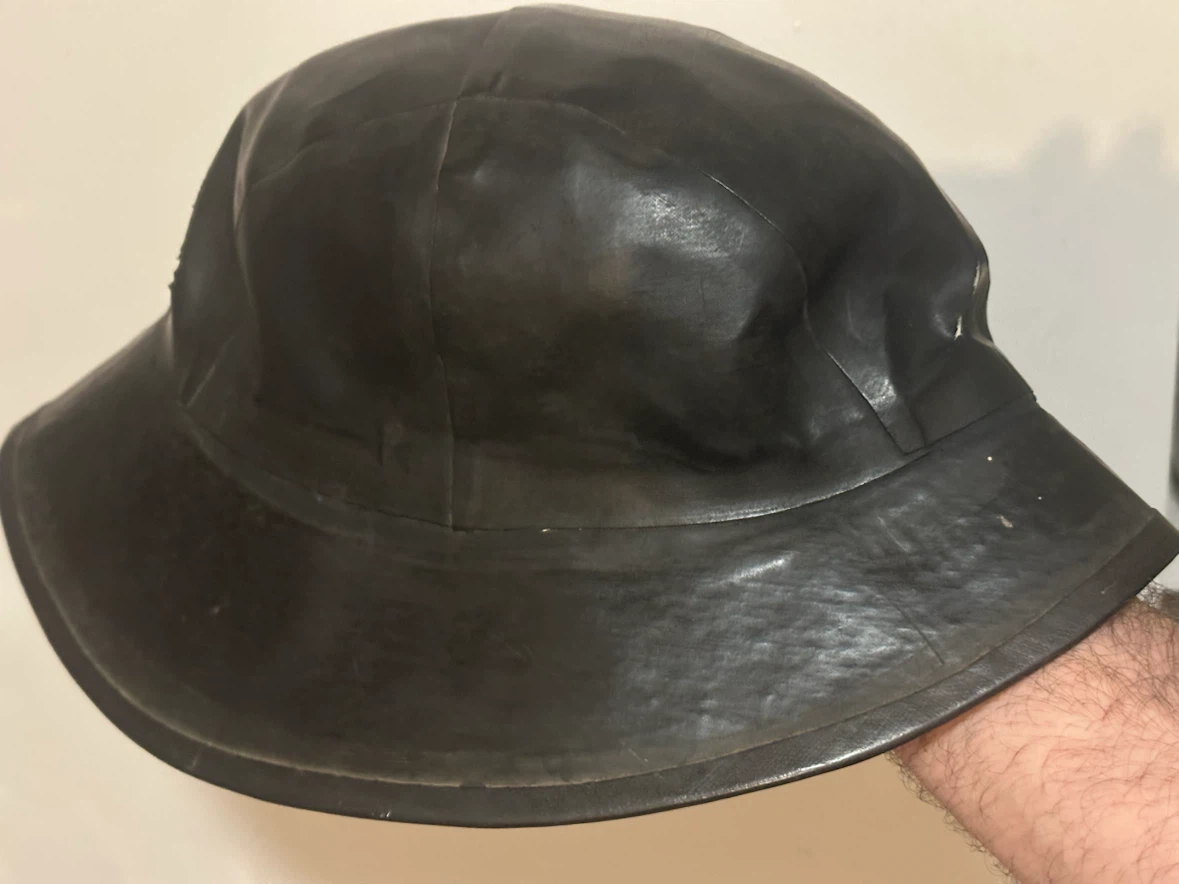 Vintage Kaufman Black Diamond Miner Rubber Hat - photo 4