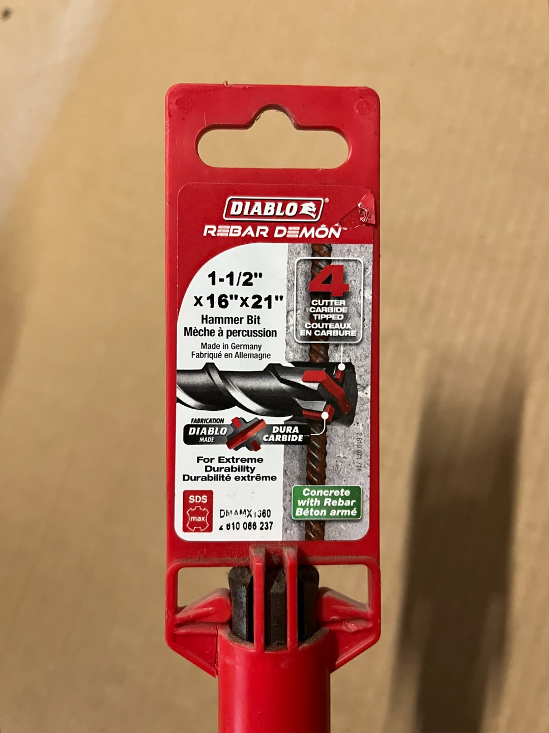 🇩🇪 NEW Diablo SDS MAX Rebar Demon Hammer Bit 1-1/2" x 16" x 21" - photo 2