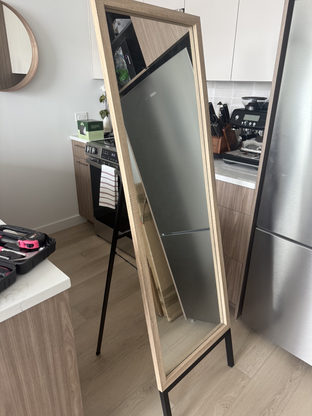 Full Length Standing Mirror with Wooden Frame - photo 2