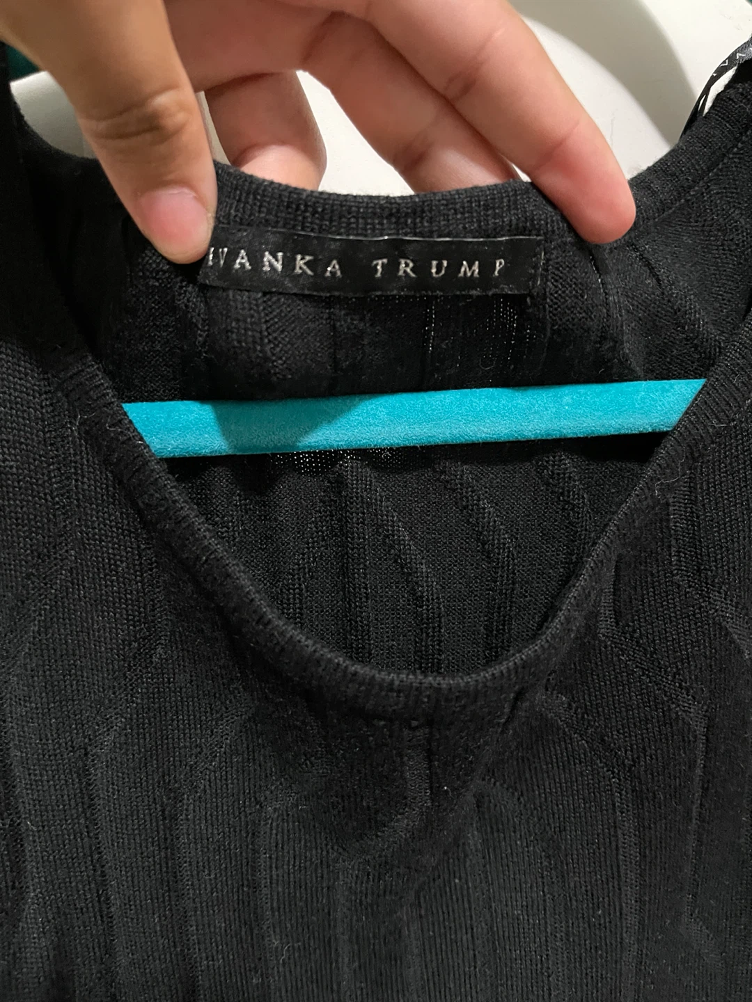 Ivanka Trump Black Ribbed Long Sleeve Dress - photo 2