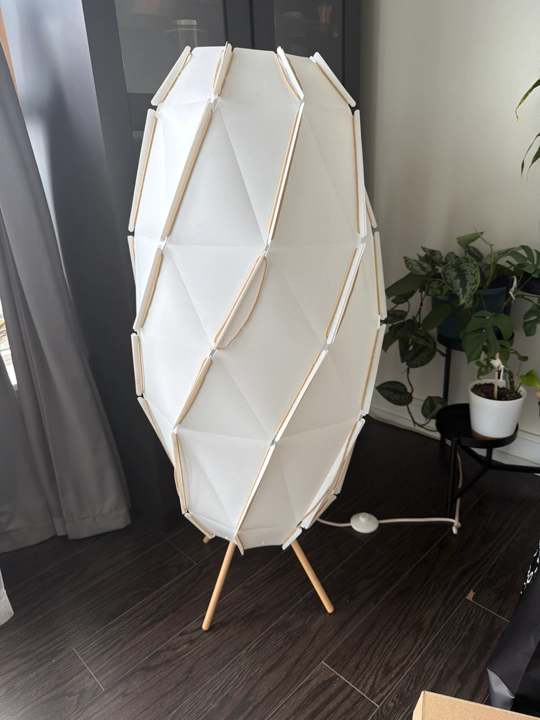 Floor Lamp with Wooden Legs