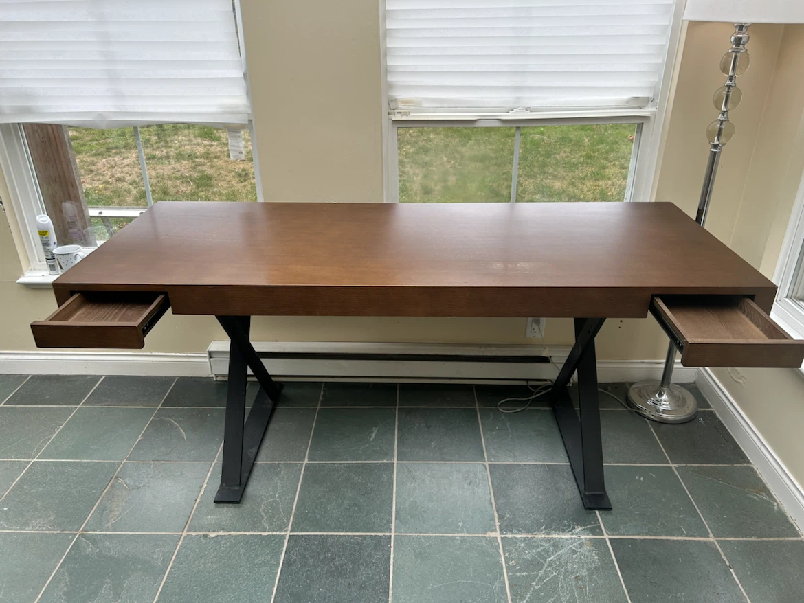 Structube Wood Desk with Drawers