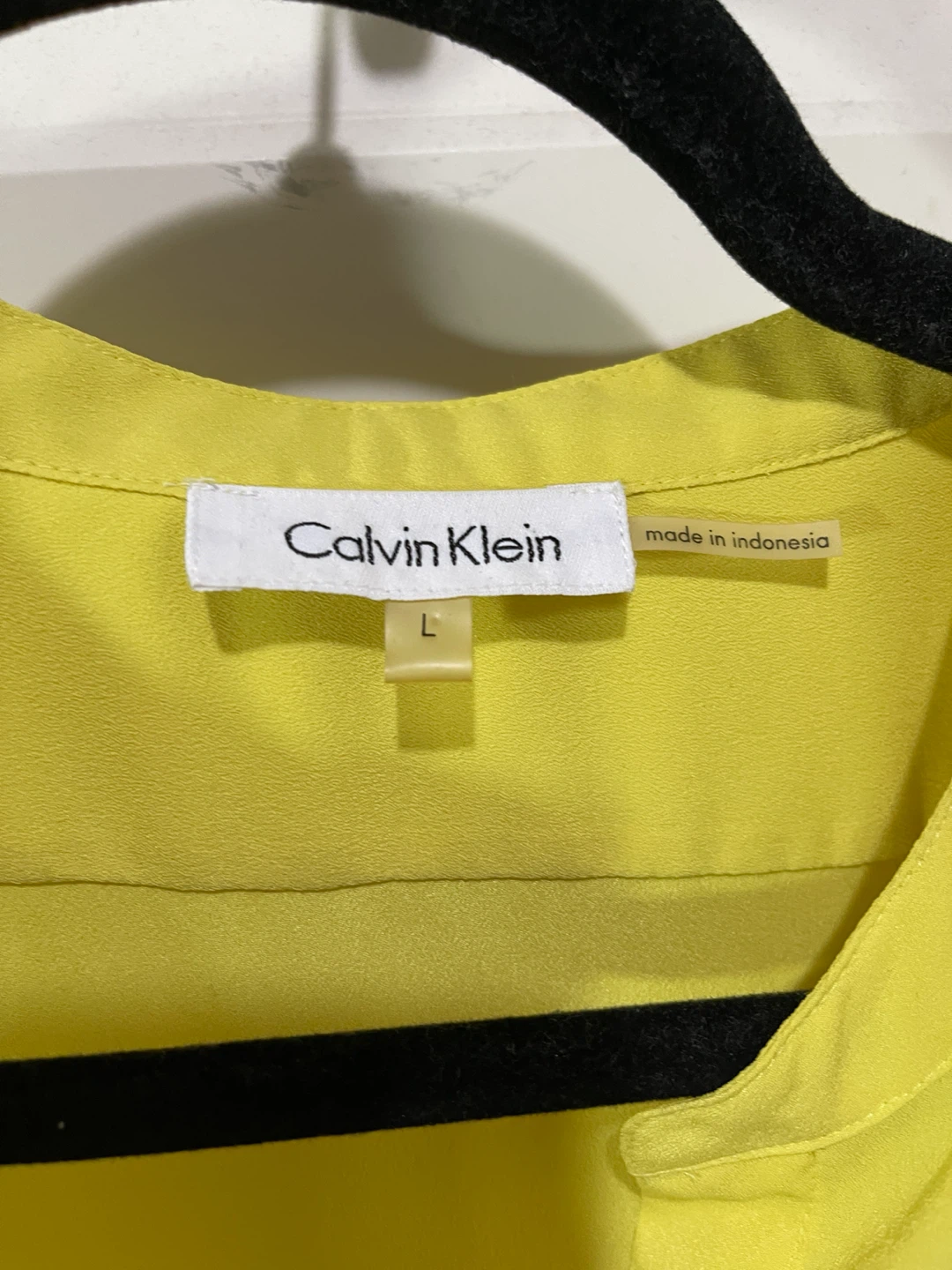 Calvin Klein Yellow Blouse Shirt Size L - photo 2
