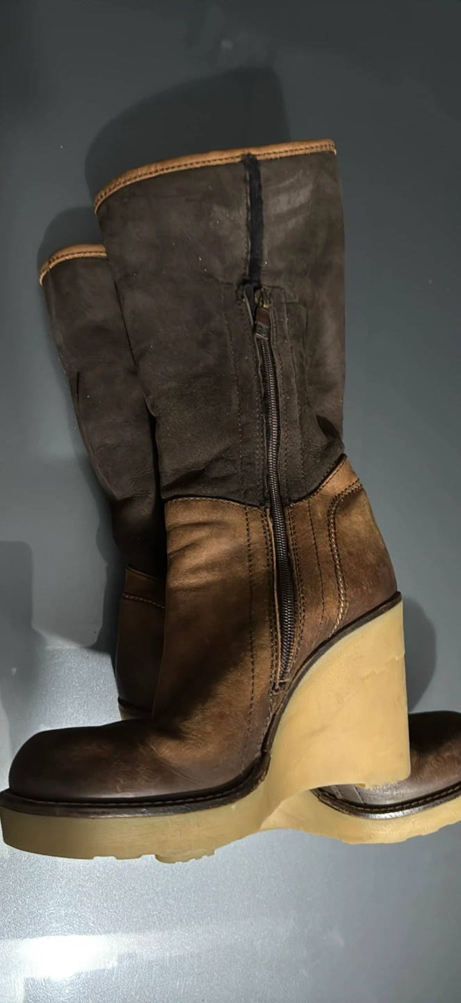 Brown leather & Suede boots - photo 4